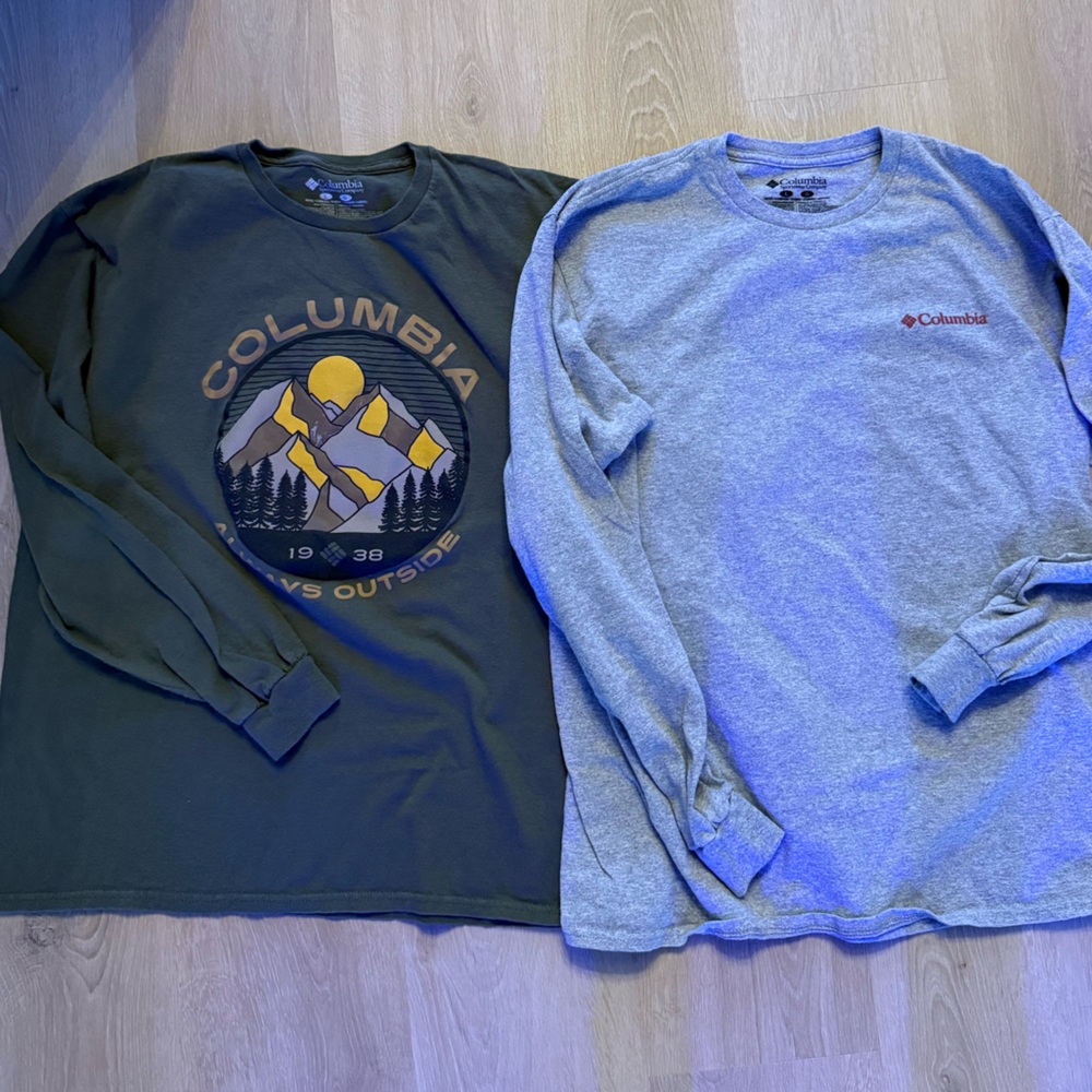 Lot of 2 Columbia men’s long sleeve tee